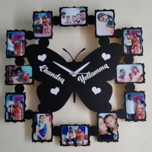 personalized family photo frame in butterfly shape